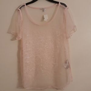 Guess,sheer and pink top